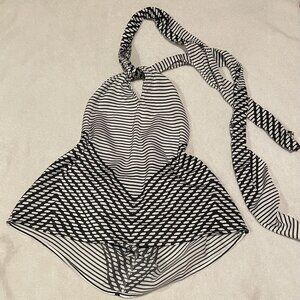 Banana Republic Black and White Halter Top Blouse